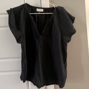 Black Linen Top